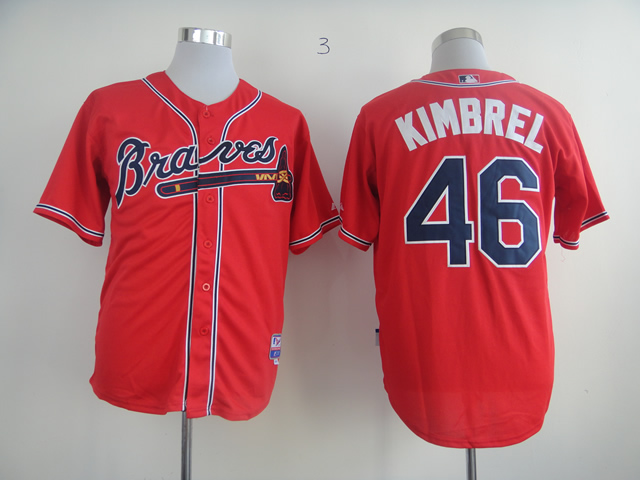 Men Atlanta Braves #46 Kimbrel Red MLB Jerseys1